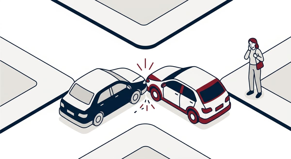 Illustratie verkeersongeval - twee auto's in botsing